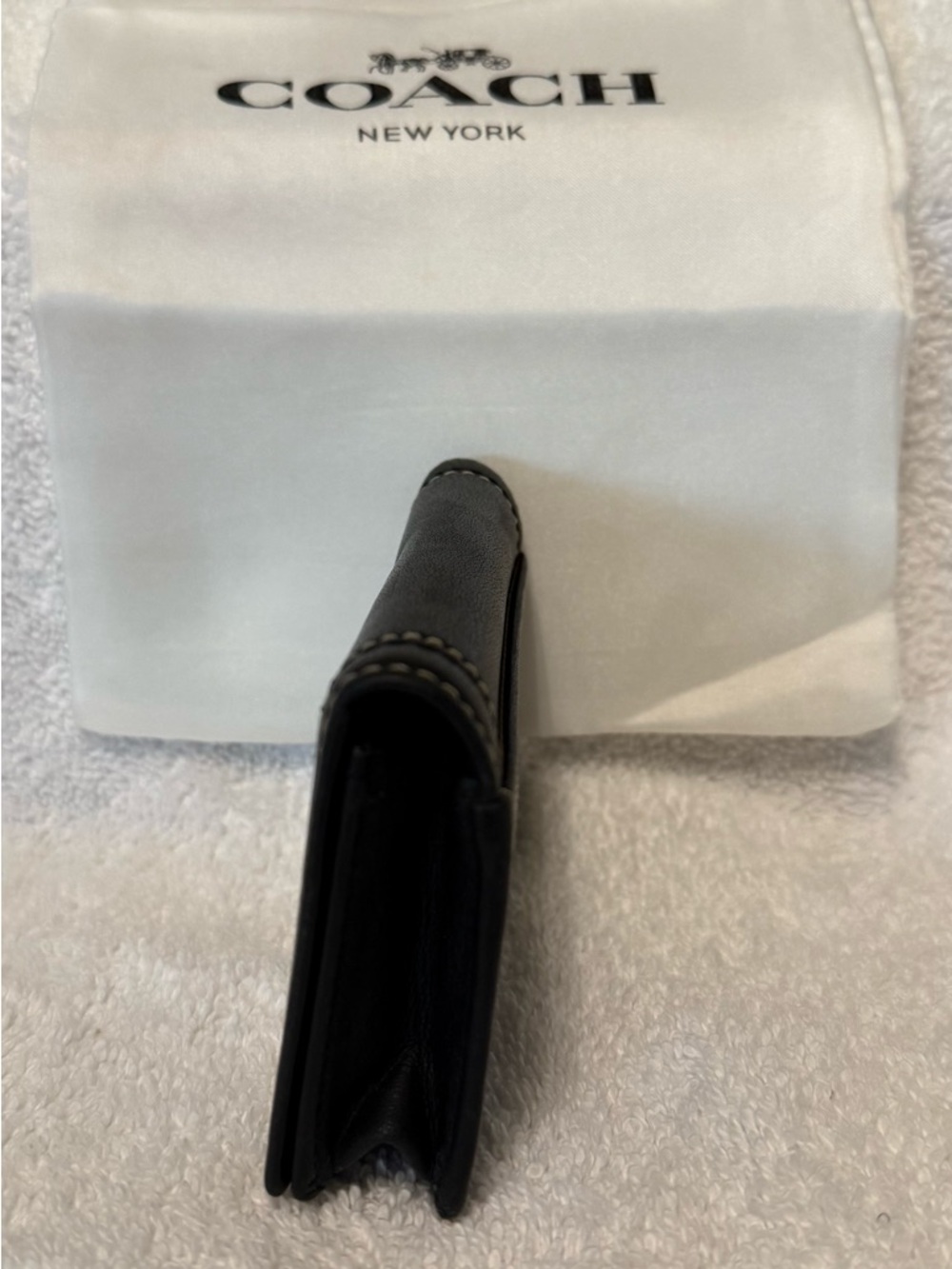 Coach Black Leather Slim Card Holder - Picture 2 of 3